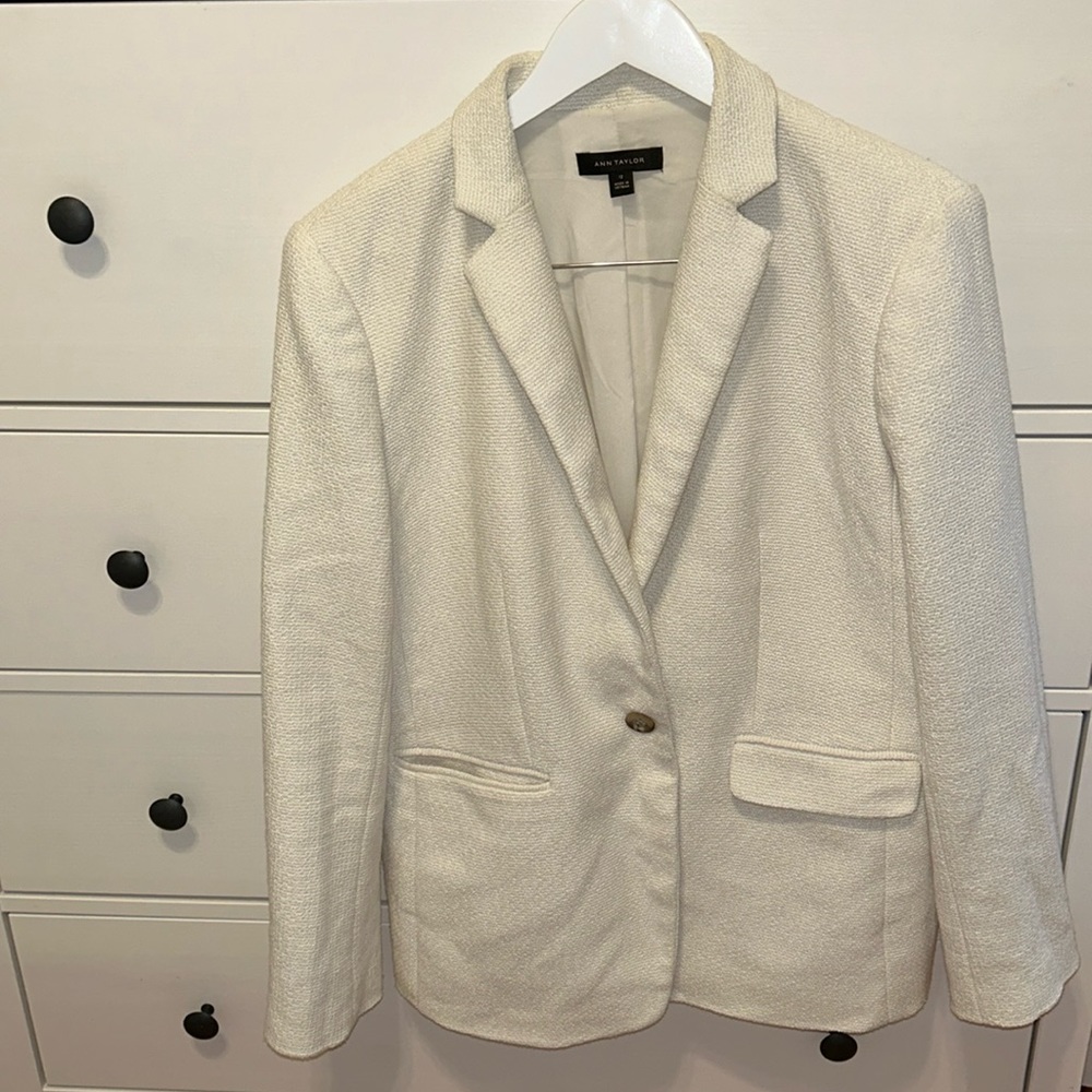 Ann Taylor Hutton Whitewashed Blazer Size 12